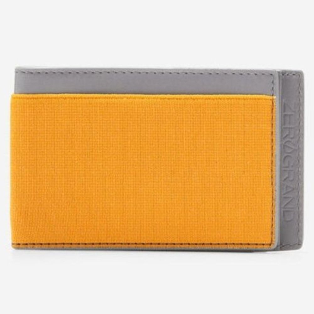 Cole Haan Zerogrand Magnetic Money Clip Leather Card Wallet - Gray Orange F12280